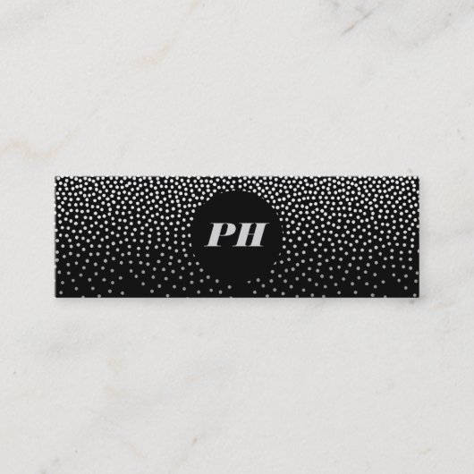 モノグラモダンムと紙吹雪エレガント スキニー名刺 (正面)