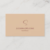 モノグラモダンムとQRコード付きプレーンタンベージュ 名刺 (正面)