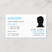 モノグラモダンムのロゴと写真が付いたスカイブルーホワイト 名刺 (裏面)