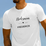 モノグラモダンムの名前を持つブリデス結婚マン Tシャツ<br><div class="desc">彼があなたの計画セッションに参加している時パーソナライズされたに、あなたのブリデスマンは、このTシャツを着て救済多くのおもしろいを持つ結婚だろう!この特別な贈り物で彼が何を意味するか見せてやれ!</div>