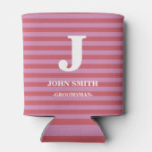 モノグラモダンムの白い文字パタストライプーンをカスタマイズ 缶クーラー (裏面)