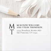 モノグラモダンムはっきりしたブラックイニシャル ラベル (インサイチュ)