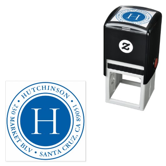 モノグラモダンムはっきりしたラウンド差出人住所 セルフインキングスタンプ (インサイチュ)