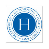 モノグラモダンムはっきりしたラウンド差出人住所 セルフインキングスタンプ (デザイン)