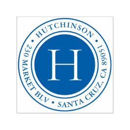 モノグラモダンムはっきりしたラウンド差出人住所 セルフインキングスタンプ