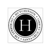 モノグラモダンムはっきりしたラウンド差出人住所 ラバースタンプ (インプリント)