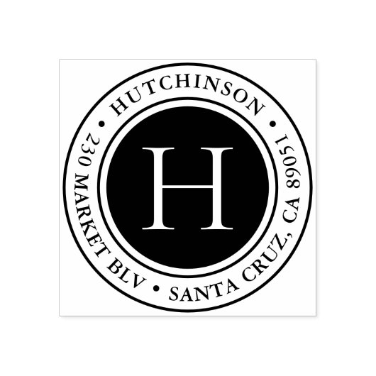 モノグラモダンムはっきりしたラウンド差出人住所 ラバースタンプ (インプリント)