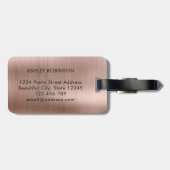 モノグラモダンムはっきりした二イニシャルバラ金ゴールド金属 ラゲッジタグ (裏面横)