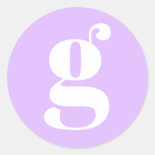 モノグラモダンムイニシャルレターパステルラベンダー ラウンドシール