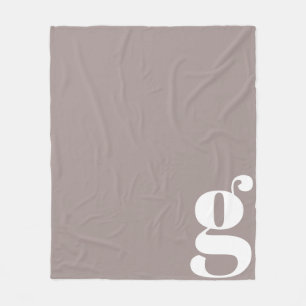 モノグラモダンムイニシャルレター素朴Taupe フリースブランケット