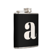 モノグラモダンムイニシャルレタ結婚ーズはっきりしたブラック フラスク (右)