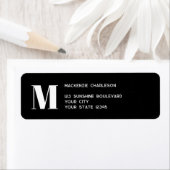 モノグラモダンムイニシャル差出人住所 ラベル (インサイチュ)