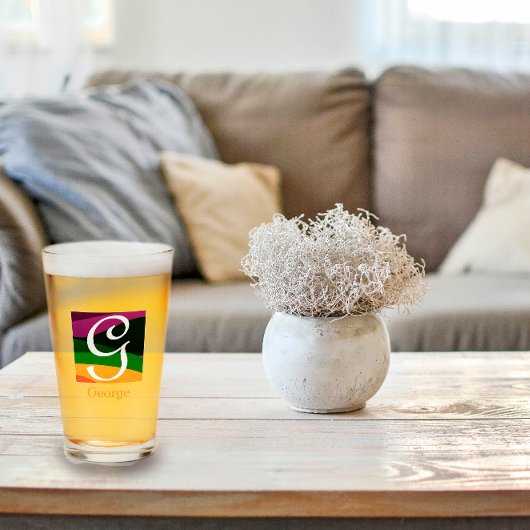 モノグラモダンムイニシャル文字 タンブラーグラス