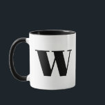 モノグラモダンムイニシャル文字（白黒） マグカップ<br><div class="desc">白スタイリッシュモダン黒のモノグラム。おもし気に入りの手紙はこのマグには使えません。お気に入りの手紙や私のモノグラムのマグのコレクションをご覧ください。</div>