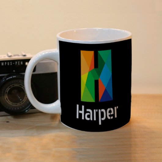 モノグラモダンムイニシャル文字（黒） ツートーンマグカップ