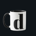 モノグラモダンムイニシャル文字D白黒 マグカップ<br><div class="desc">白黒モダンの可愛いdモノグラム。あなたのもし好きな手紙はこのマグで動作しない、あなたが望む手紙または私のためのモノグラムマグのコレクションを参照して連絡ください。</div>