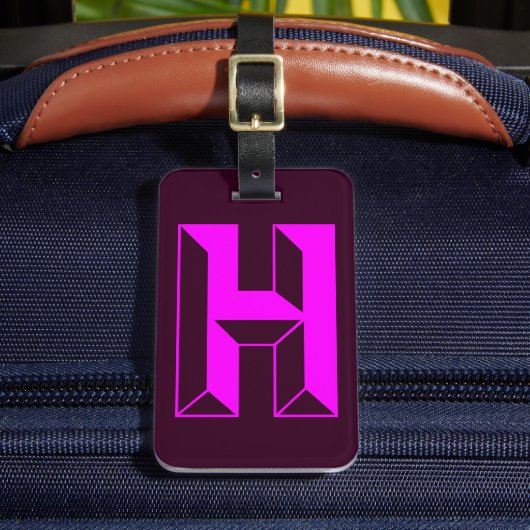 モノグラモダンムイニシャル文字H ラゲッジタグ (正面インサイチュ2)