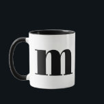 モノグラモダンムイニシャル文字m白黒 マグカップ<br><div class="desc">白黒モダンの可愛いmモノグラム。あなたのもし好きな手紙はこのマグで動作しない、あなたが望む手紙または私のためのモノグラムマグのコレクションを参照して連絡ください。</div>