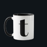 モノグラモダンムイニシャル文字T白黒 マグカップ<br><div class="desc">白モダンと黒のかわいいtモノグラム。おもし気に入りの手紙はこのマグには使えません。お気に入りの手紙や私のモノグラムのマグのコレクションをご覧ください。</div>