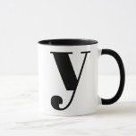 モノグラモダンムイニシャル文字y白黒 マグカップ<br><div class="desc">白黒モダンの可愛いYモノグラム。あなたのもし好きな手紙はこのマグで動作しない、あなたが望む手紙または私のためのモノグラムマグのコレクションを参照して連絡ください。</div>