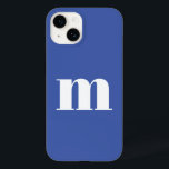 モノグラモダンムイニシャル Case-Mate iPhone 14ケース<br><div class="desc">下のケースモダンタイポグラフィミニマルなモノグラムイニシャルデザインをパーソナライズに変更することができる。青い背景に白。</div>