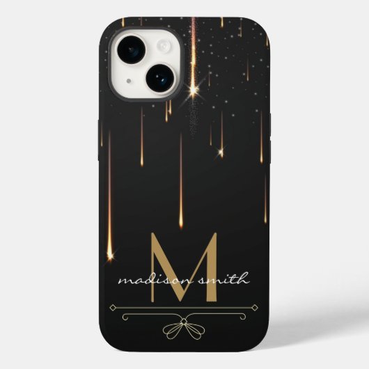 モノグラモダンムエレガントで金ゴールドを滴下 Case-Mate iPhoneケース (裏面)
