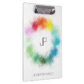 モノグラモダンムエレガントカラフルパーソナライズされた クリップボード (右)