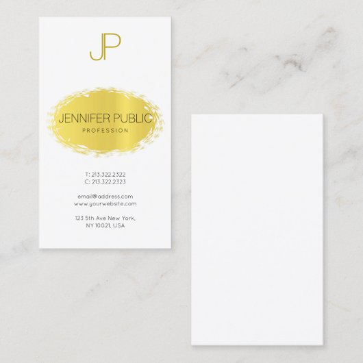 モノグラモダンムエレガントクリーンデザイントレンディープレーン 名刺 (正面/裏面)