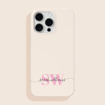 モノグラモダンムエレガントシックなスクリプト名 iPhone 15 PRO MAXケース<br><div class="desc">モノグラモダンムエレガントシックなスクリプト名パーソナライズされたiPhoneケース</div>