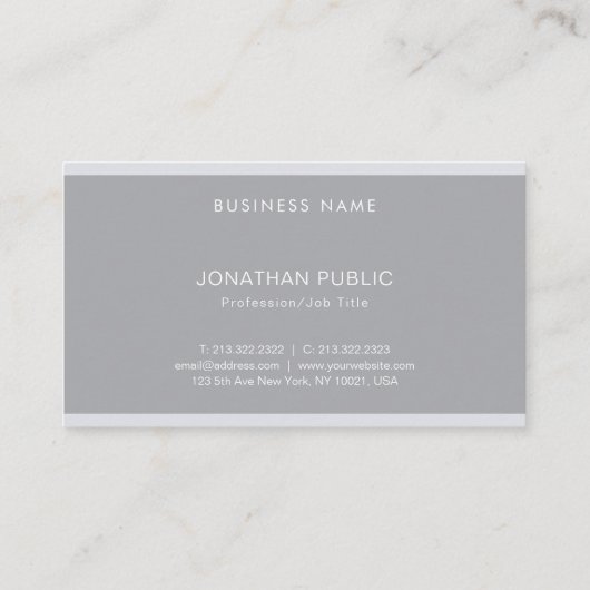 モノグラモダンムエレガントシンプルプロフェッショナル 名刺 (裏面)