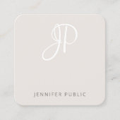 モノグラモダンムエレガントテンプレートプロフェッショナル スクエア名刺 (正面)