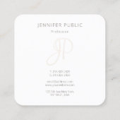 モノグラモダンムエレガントテンプレートプロフェッショナル スクエア名刺 (裏面)