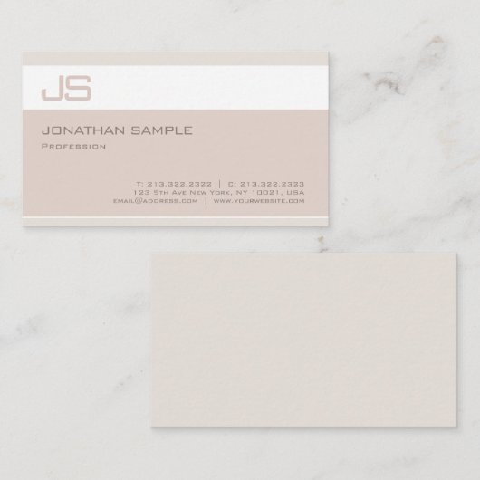 モノグラモダンムエレガントテンプレートプロフェッショナル 名刺 (正面/裏面)