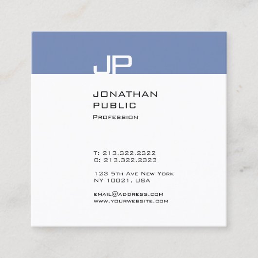 モノグラモダンムエレガントトレンディーお洒落デザイン平野 スクエア名刺 (正面)