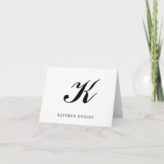 モノグラモダンムエレガントビジネスサンキューカード ノートカード (正面)