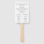 モノグラモダンムエレガントフォト結婚式 プログラム ハンドファン (裏面)