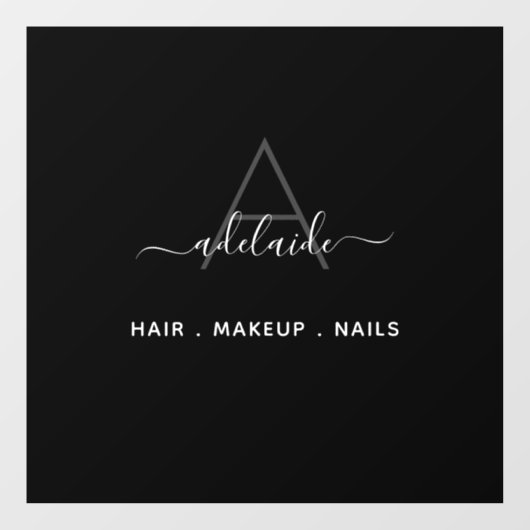 モノグラモダンムエレガントブラックヘアサロンデカール ウィンドウサイン (シート)