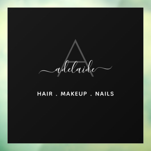 モノグラモダンムエレガントブラックヘアサロンデカール ウィンドウサイン (シート3)