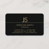 モノグラモダンムエレガントブラック金ゴールドテンプレート 名刺 (裏面)