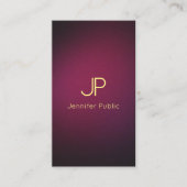 モノグラモダンムエレガントプロフェッショナルワインカラー 名刺 (正面)