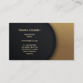 モノグラモダンムエレガントプロフェッショナル金ゴールド 名刺 (裏面)