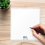 モノグラモダンムエレガントミニマルブルーとホワイト ノートパッド<br><div class="desc">モノグラムモダンエレガントブルーとホワミニマルイトメモ帳</div>