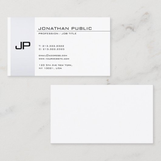 モノグラモダンムエレガントミニマル平野お洒落 名刺 (正面/裏面)