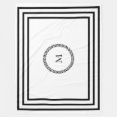 モノグラモダンムエレガントミニマル黒枠 フリースブランケット (正面)