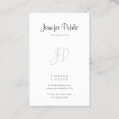 モノグラモダンムエレガント手書きお洒落デザイン 名刺 (裏面)