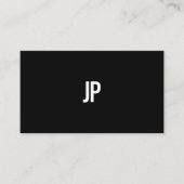 モノグラモダンムエレガント白黒シンプルプレーン 名刺 (正面)