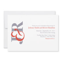 モノグラモダンムエレガント結婚式招待状