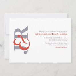 モノグラモダンムエレガント結婚式招待状 招待状