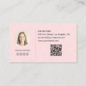 モノグラモダンムエレガント赤面ピンク 名刺 (裏面)