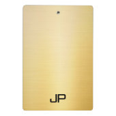 モノグラモダンムエレガント金ゴールドルックシンプルテンプレート ミニクリップボード (裏面)